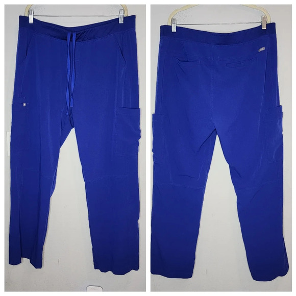 Figs 2 Piece Scrub Set Leon Three Pocket Top Axim Cargo Pants Men's Sz XXL Blue - Picture 3 of 16